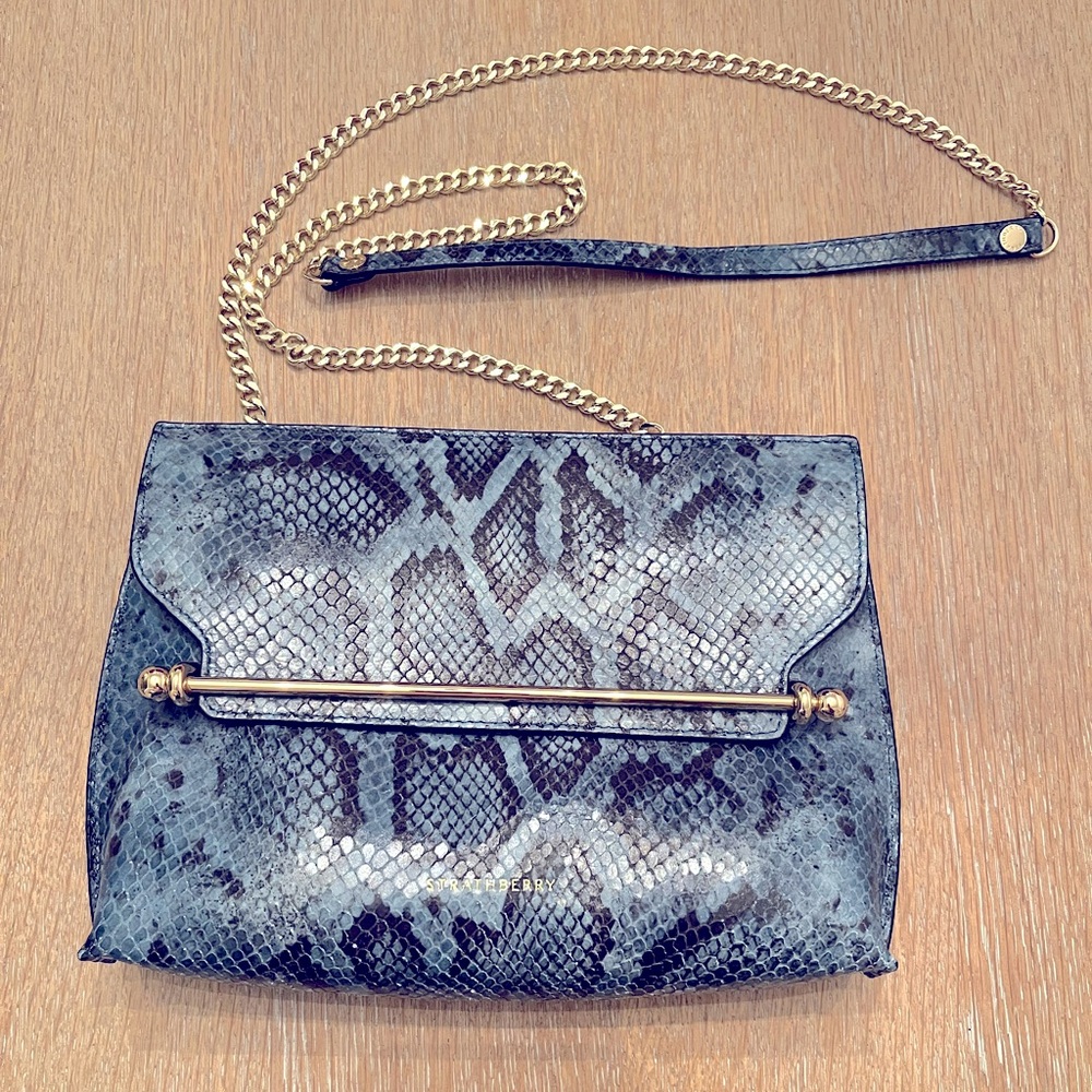 STRATHBERRY STYLIST - Blue Snakeskin Crossbody